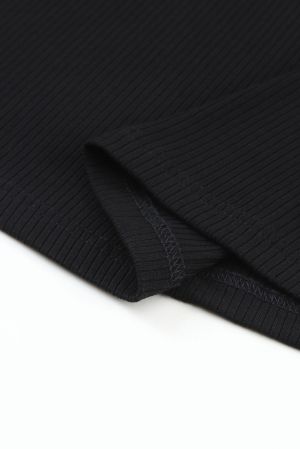 Дамска блуза в черно с дълги ръкави от тюл, макси размери