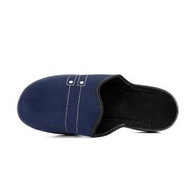 BEFADO Полски мъжки домашни чехли от тъмно син кадифен плат