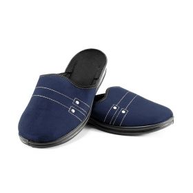 BEFADO Полски мъжки домашни чехли от тъмно син кадифен плат