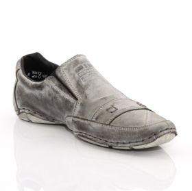 Мъжки обувки Rieker, сиви от естествена кожа
