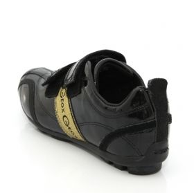 Детски обувки GEOX, черни със златиста лента с лого