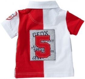 Детска блуза с якичка Geox, бяла с червено 100% памук