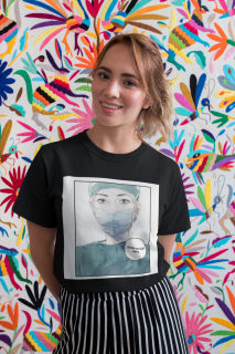 Дамска тениска с щампа 'Всичко Ще Бъде Наред' - черна