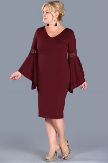 Макси коктейлна рокля, цвят бордо