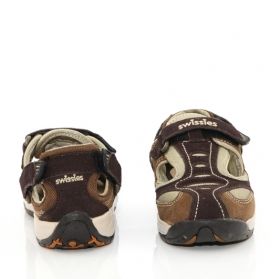 Детски спортни обувки Swissies с прорези, кафяв велур