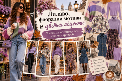 Лилаво, флорални мотиви и цветни акценти: 7 идеи за по-интересен есенен гардероб