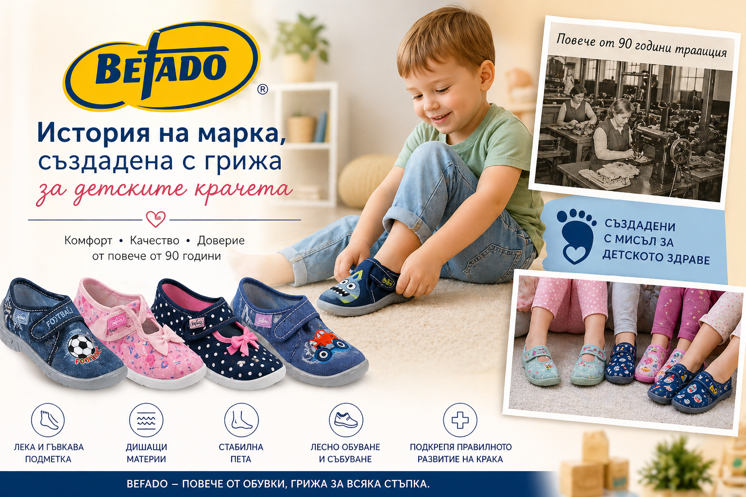 Историята на марката Befado - качествени детски пантофи от Полша