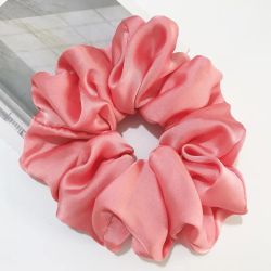 Pink Satin Hair Scrunchie