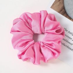 Pink Satin Hair Scrunchie