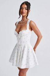 Floral Corset-Style Mini Dress with Flattering Fit