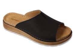 BEFADO 158D290 Дамски анатомични чехли от естествена кожа, Черни