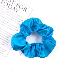 Blue Satin Scrunchie