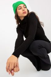 Black Ribbed Women’s Turtleneck Sweater