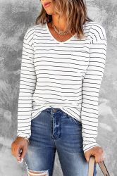 Women’s Long Sleeve Striped Blouse with Pocket
