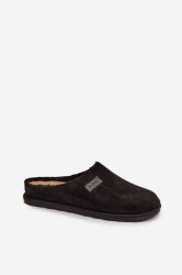 Women’s Black Eco-Suede Home Slippers Inblu with Faux Fur Lining