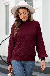 Дамски пуловер в цвят бордо