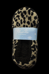 Пухкави пантофи с леопардов принт