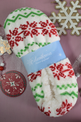 Plush Slippers with Snowflakes