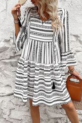 Women’s Boho Dress with Print and Relaxed Fit