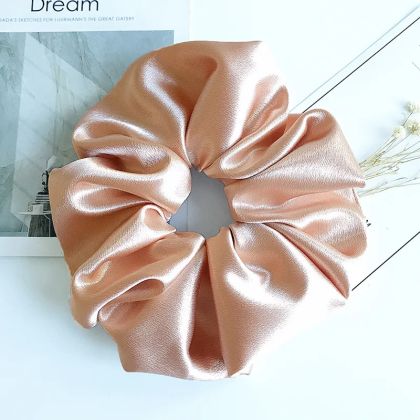 Champagne Satin Hair Scrunchie