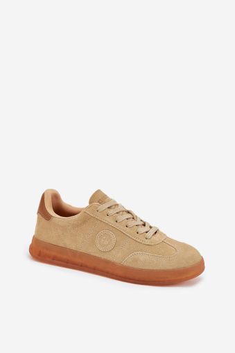 Women's Beige Suede Sports Shoes Big Star