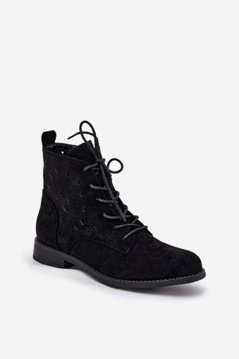 Women’s Black Suede Ankle Boots S.Barski