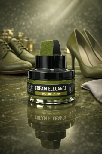 Coccinè Cream Elegance Wax Shoe Polish for Shoes and Leather Goods, Olive Green