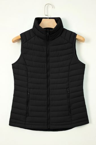Women’s Quilted Black Vest