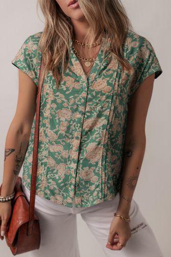Women’s Green Floral Print Shirt