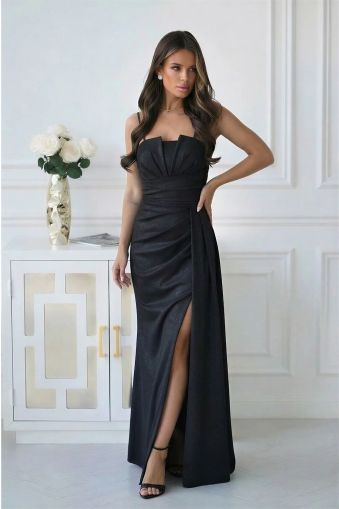 Women's Magenta One-Shoulder Maxi Dress GODDIVA with Flowing Chiffon