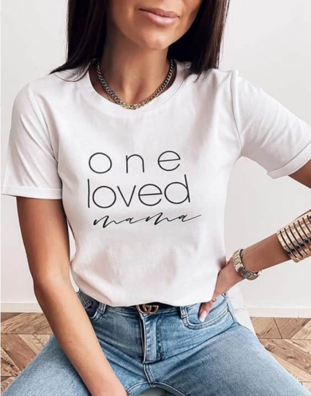 Дамска тениска в бяло 'One Loved Mama'