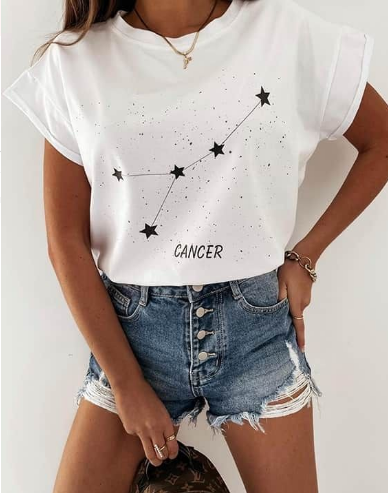 Дамска тениска със зодиакален знак | Cancer/Рак
