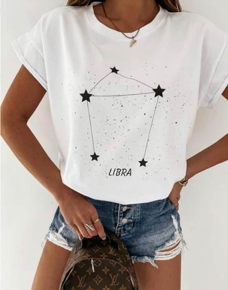Дамска тениска със зодиакален знак | Libra/Везни