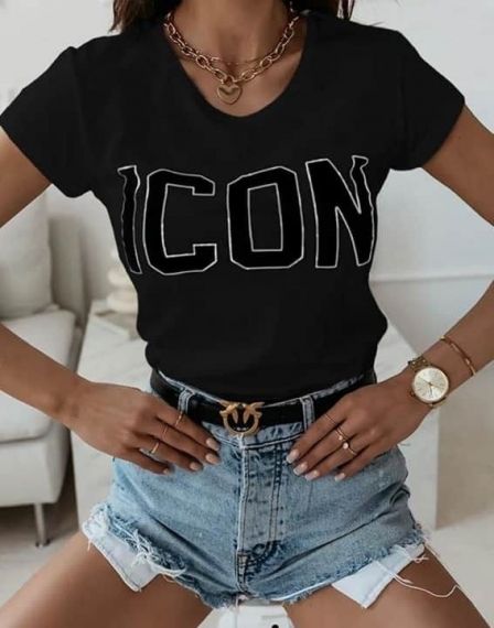 Дамска тениска в черно 'Icon'