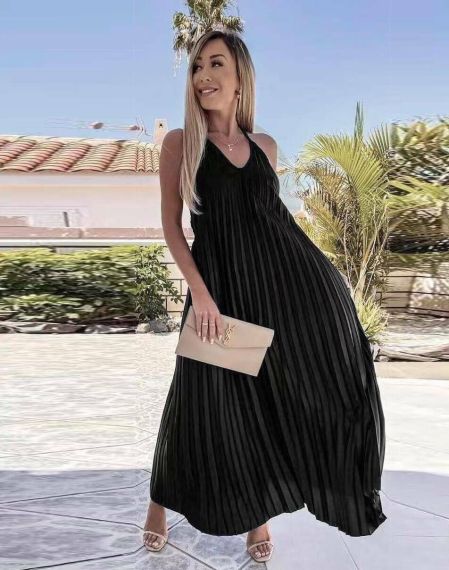 Дълга рокля солей в черно