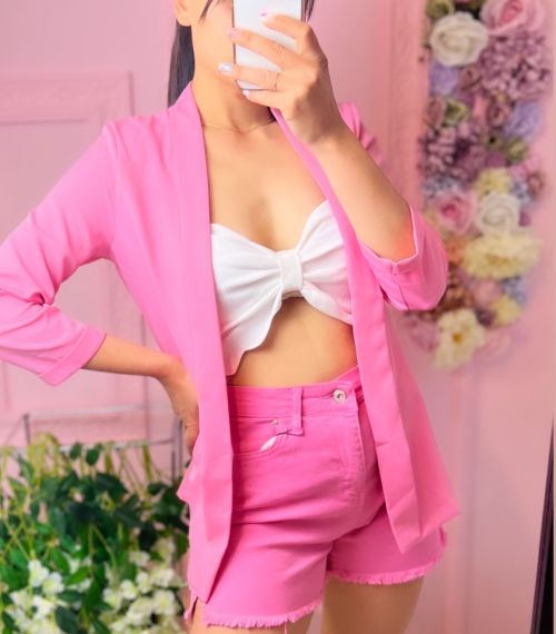 Дамско сако в розов цвят