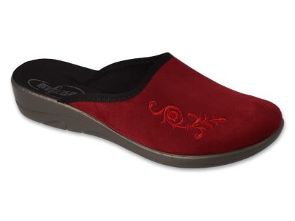 BEFADO Полски домашни дамски чехли на анатомична платформа, червени