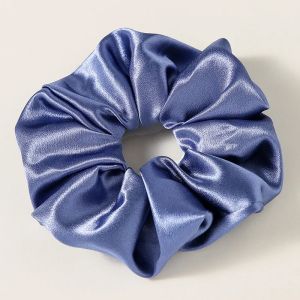 Blue Satin Hair Scrunchie