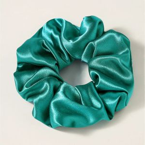 Green Satin Hair Scrunchie