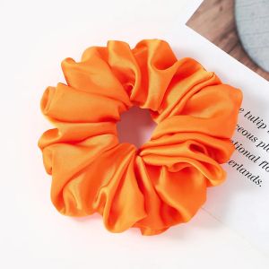 Orange Satin Hair Scrunchie