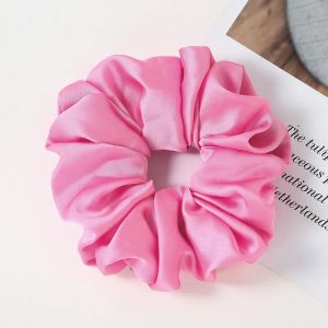 Pink Satin Hair Scrunchie