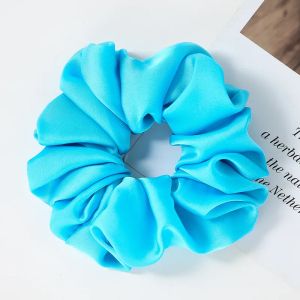 Electric Blue Satin Hair Scrunchie