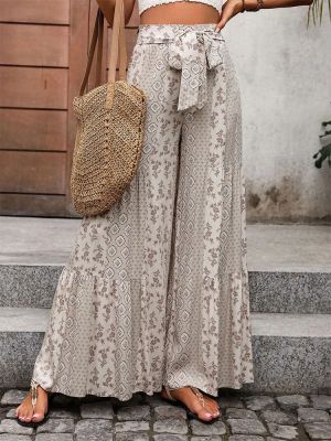 Women’s High Waist Boho Print Wide Leg Pants
