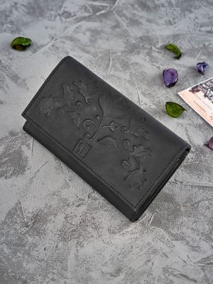 Women's Floral Leather Wallet with RFID Protection – Medium Size
