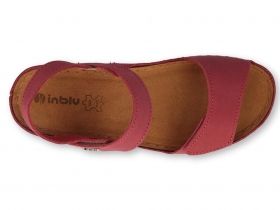  Дамски анатомични кожени сандали INBLU, червени