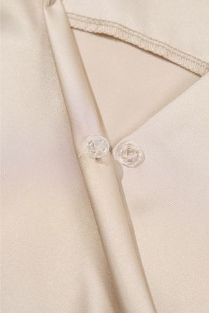 Apricot Wrap V Neck Ruched Satin Cami Top