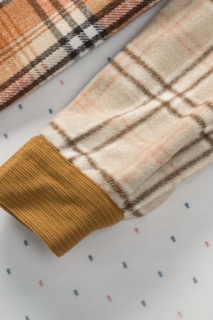 Patchwork Plaid Shacket in Warm Earth Tones