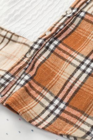 Patchwork Plaid Shacket in Warm Earth Tones