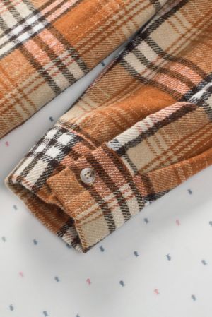 Patchwork Plaid Shacket in Warm Earth Tones