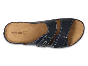 BEFADO 158D284 Дамски анатомични чехли от естествена кожа, Сини